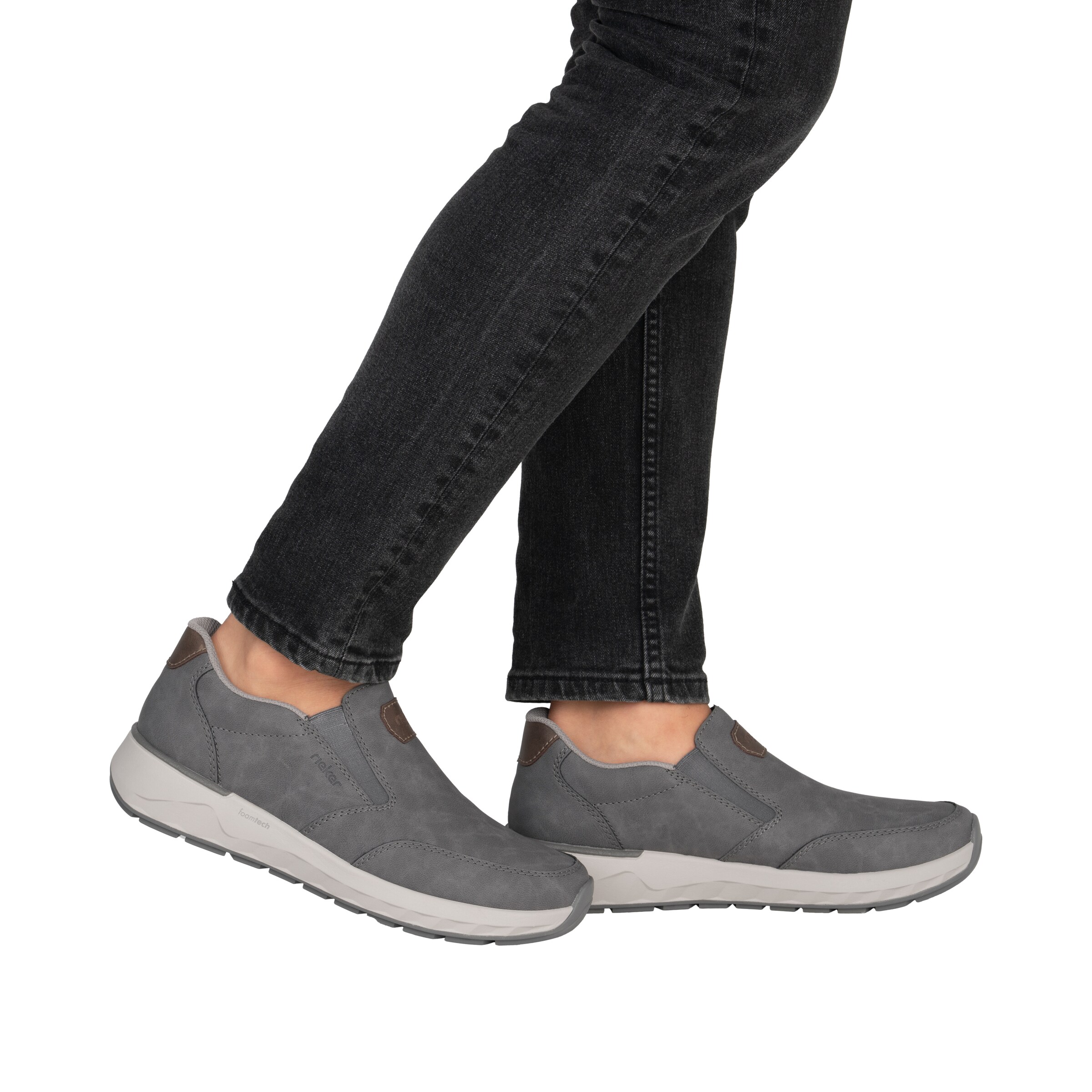 Rieker Classic Flats in Grey: front