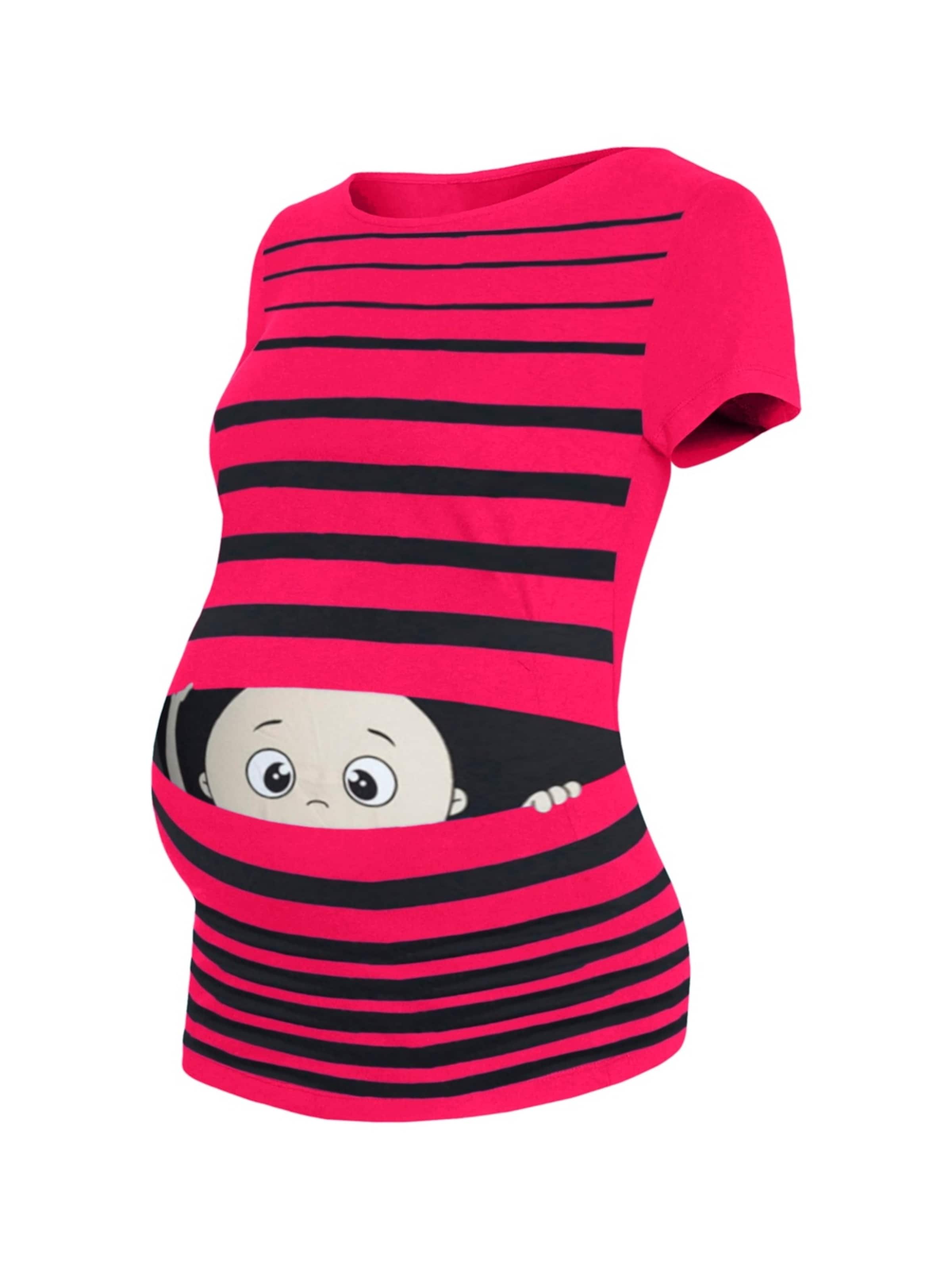 M.M.C. Shirt 'Guck Guck Umstandsshirt' in Pink: front