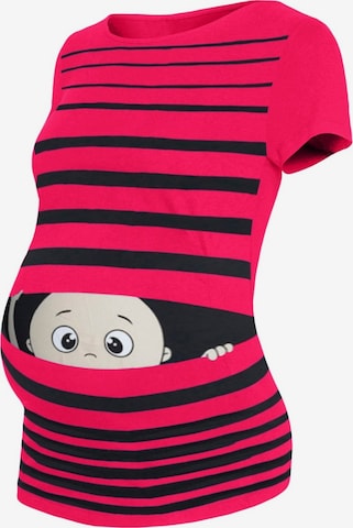 M.M.C. Shirt 'Guck Guck Umstandsshirt' in Pink: front