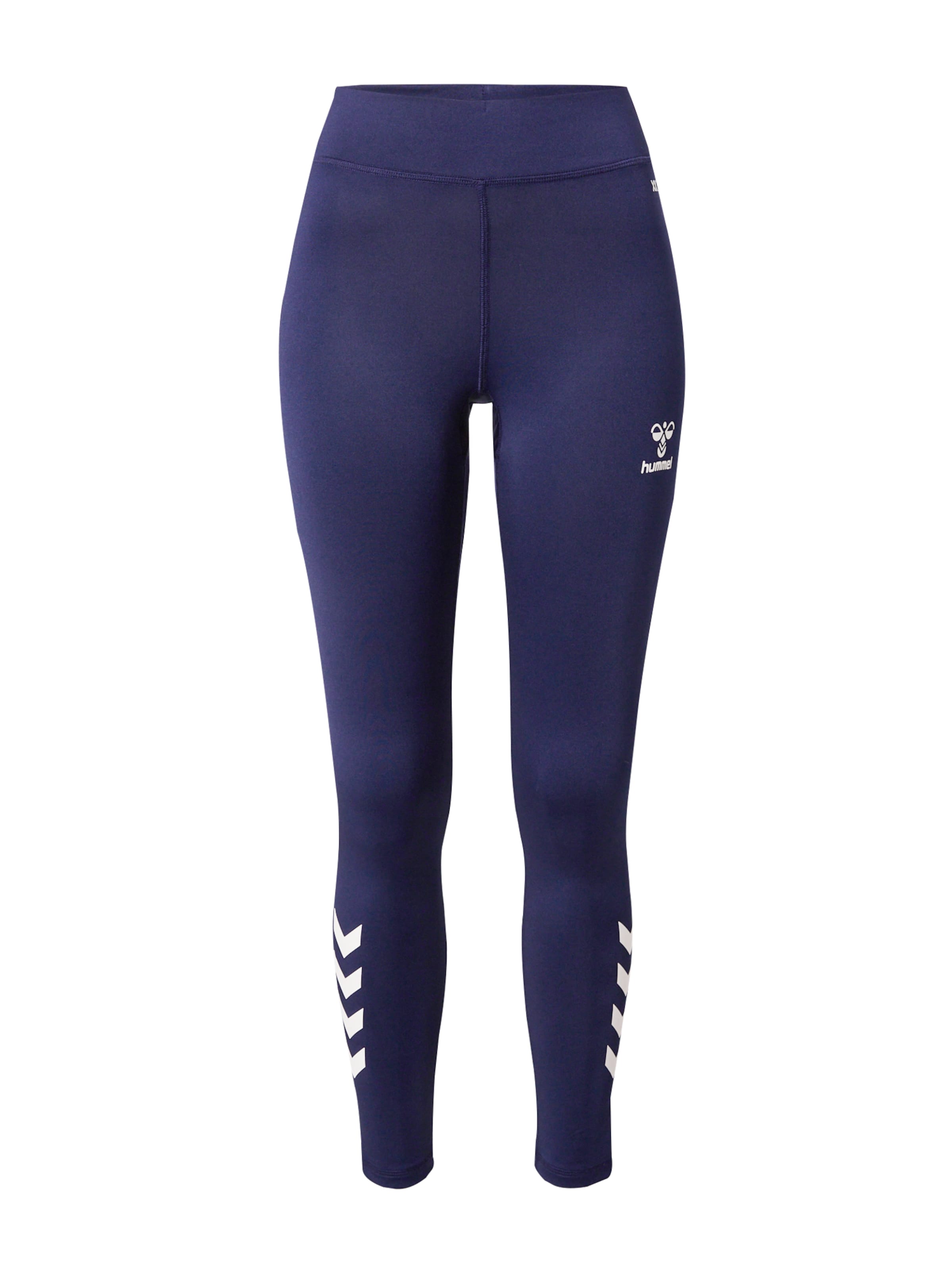 Skinny Pantaloni sport de la Hummel pe albastru: față