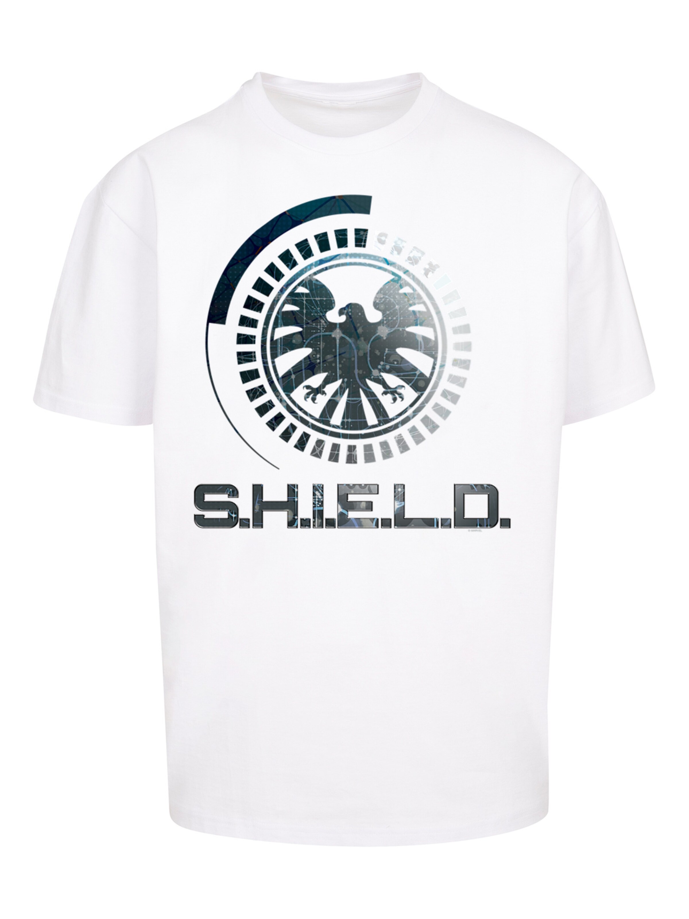 F4NT4STIC Shirt 'Marvel Avengers Shield Circuits' in White: front