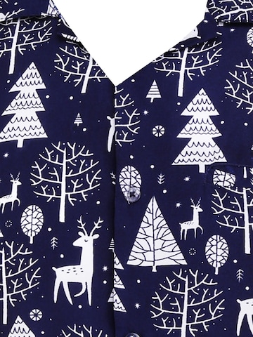 Regular fit Camicia 'Christmas Reindeer' di King Kameha in blu
