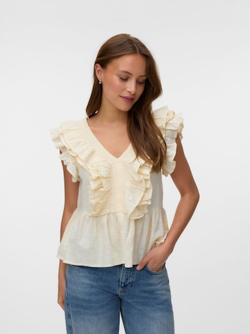Camicia da donna 'VMMie' di VERO MODA in beige: frontale