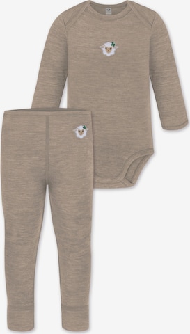 Barboteuse / body normani en beige : devant