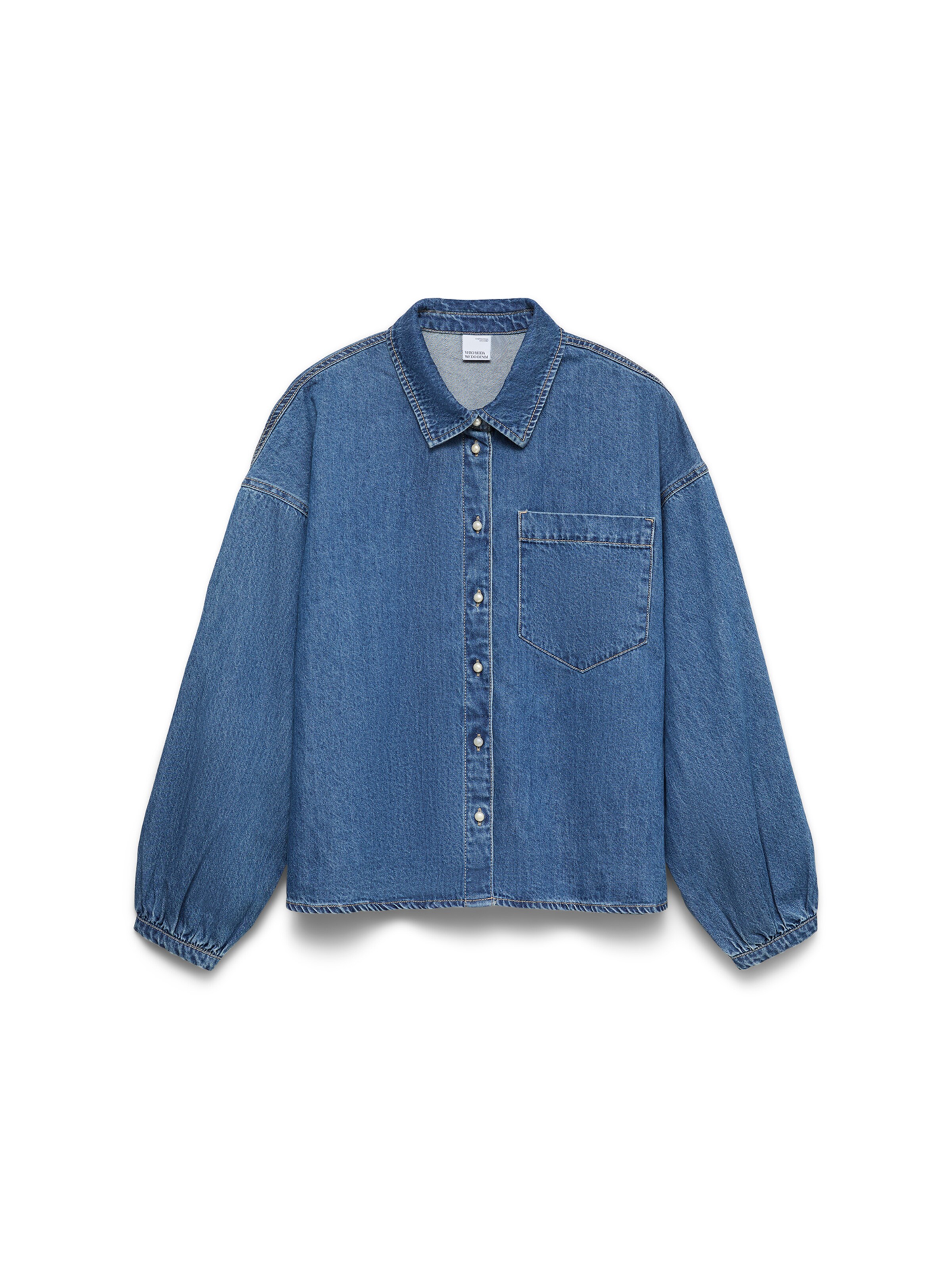 VERO MODA Blouse 'VMELORA' in Blauw: voorkant