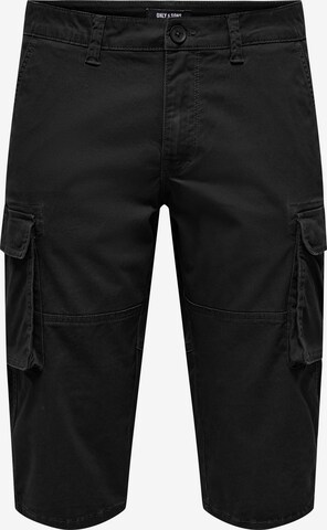 Regular Pantalon cargo 'CAM STAGE' Only & Sons en noir : devant