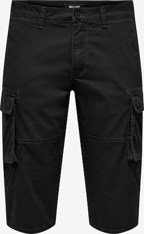 Pantaloni cu buzunare 'CAM STAGE' de la Only & Sons pe negru: față