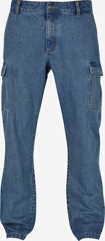 Urban Classics Tapered Cargo Jeans in Blue: front