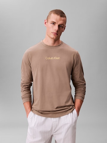 Calvin Klein Pajamas long in Beige: front