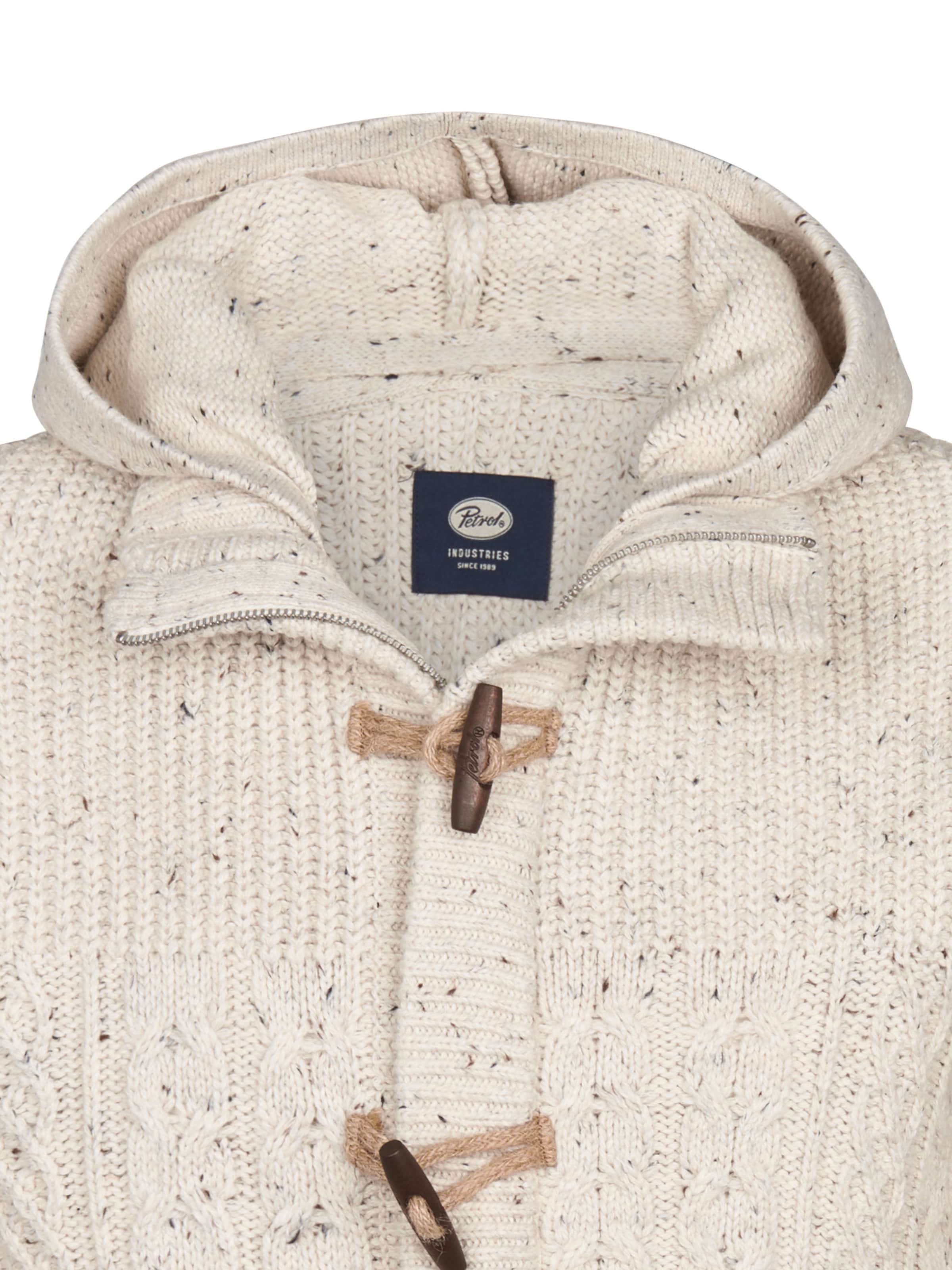 Petrol Industries Knit Cardigan in Beige