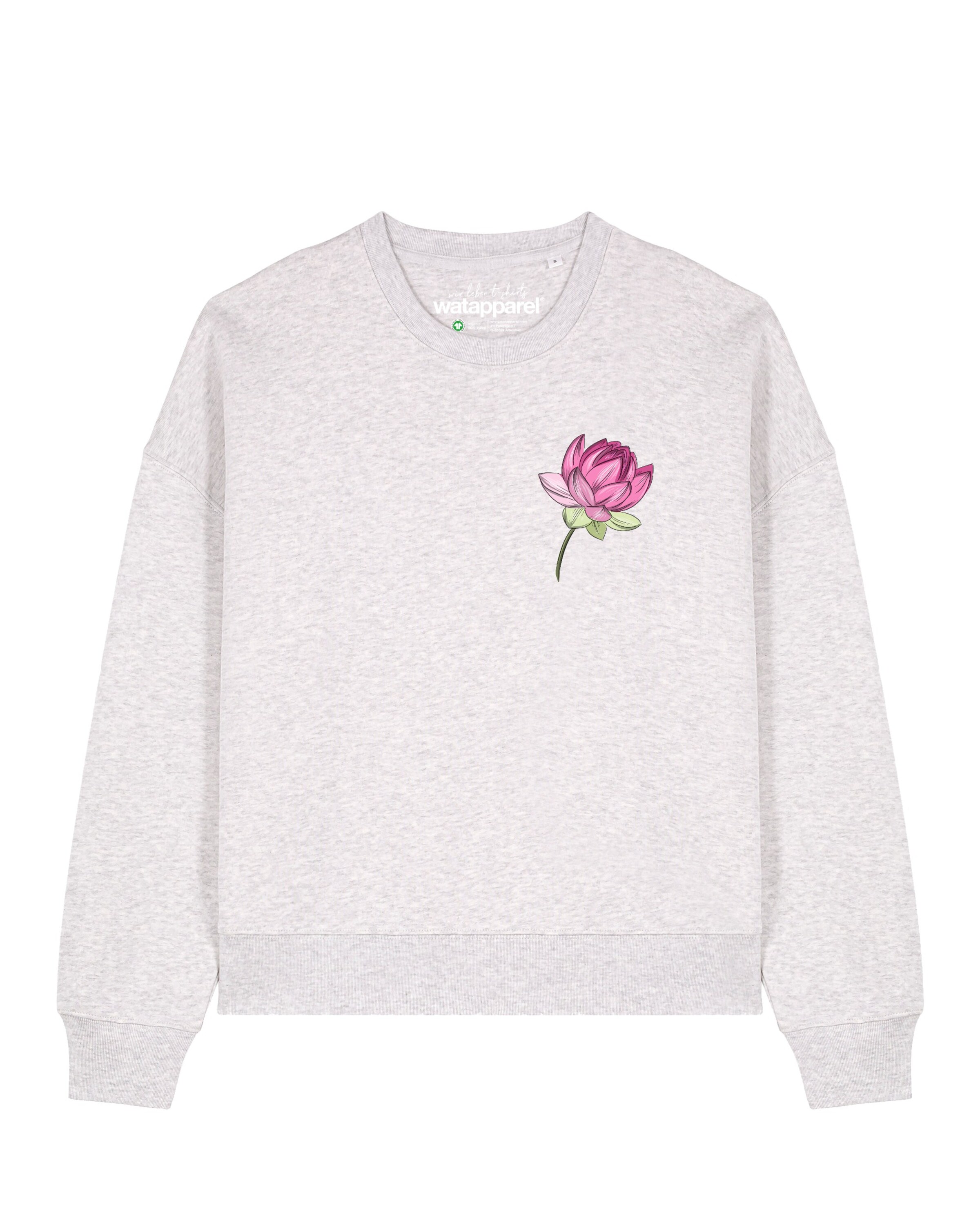Watapparel Sweatshirt 'Blume' in Grau: Vorderseite