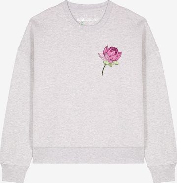 Watapparel Sweatshirt 'Blume' in Grau: Vorderseite