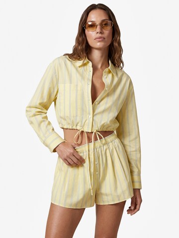 Koton Loose fit Pleat-Front Pants in Yellow: front