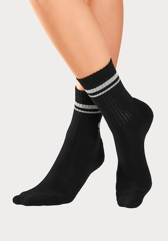 LASCANA ACTIVE Athletic Socks in Black: front