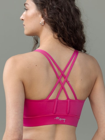 Hey Honey - Bustier Sujetador deportivo 'Criss Cross' en rosa