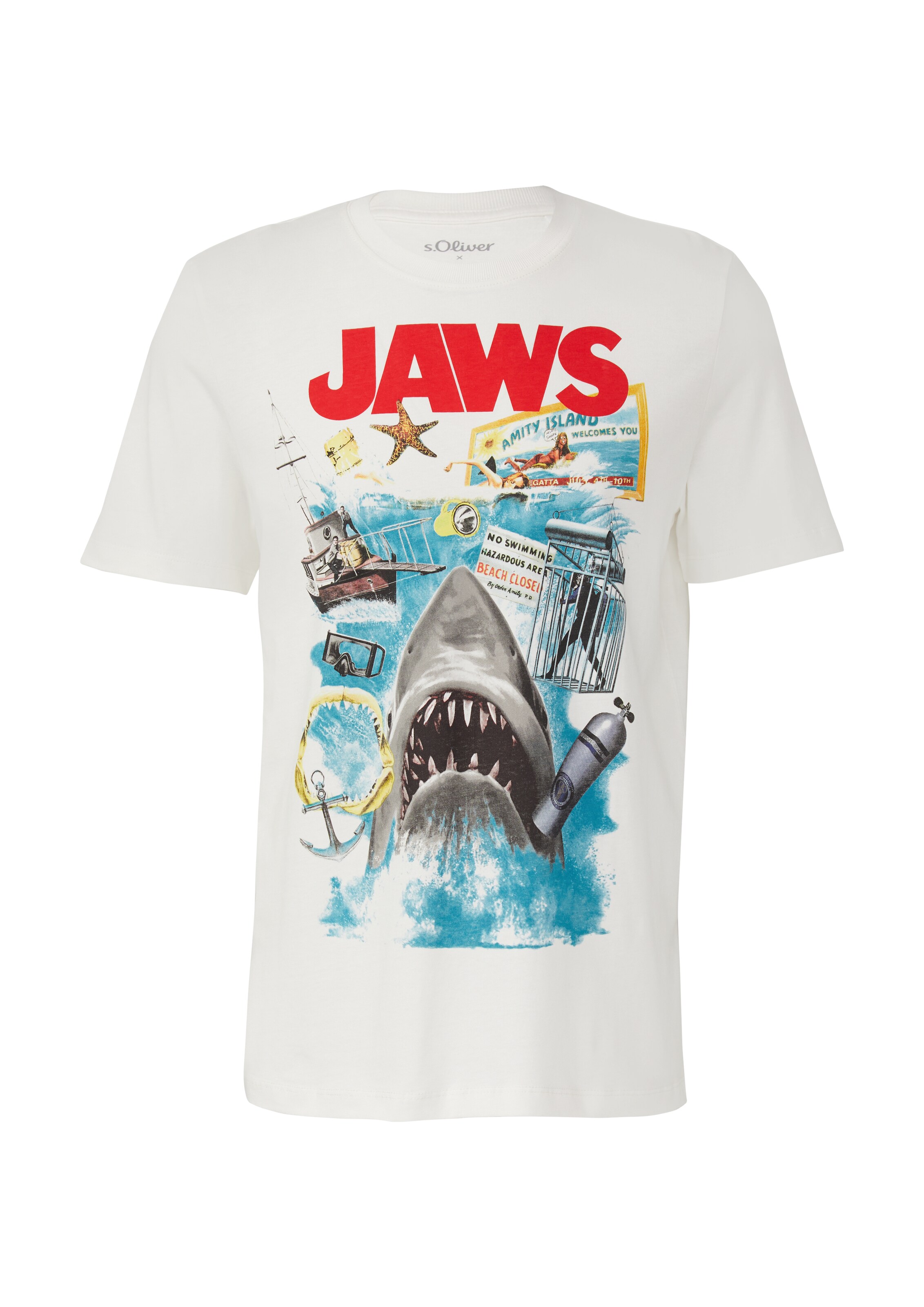 s.Oliver Shirt 'Jaws' in White: front