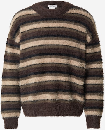 WEEKDAY Sweter 'Daniel' w kolorze brązowy: przód