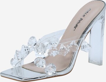 Public Desire Pantolette 'CRICKET' i silver: framsida