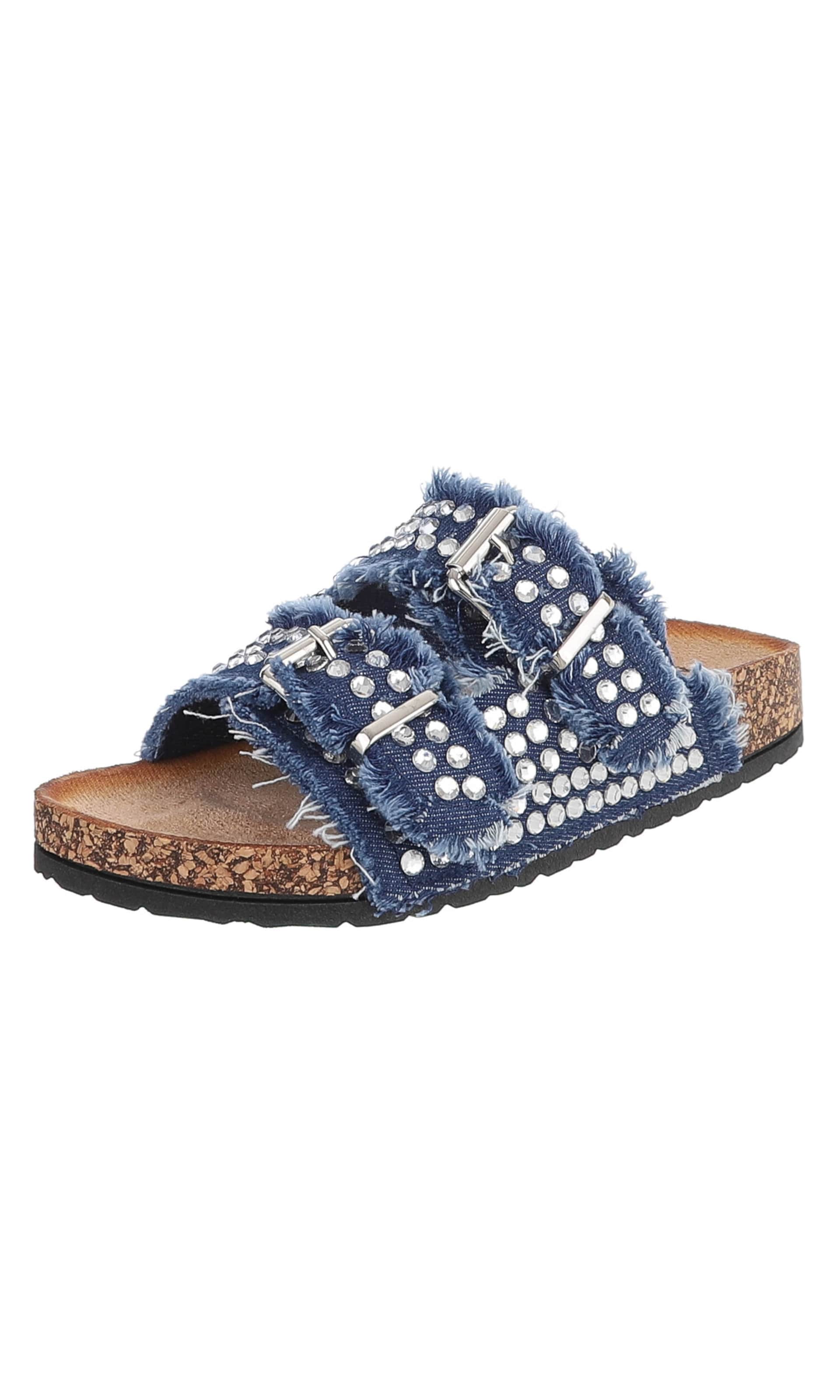 Ital-Design Mules in Blue: front