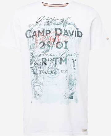 CAMP DAVID Tričko – bílá: přední strana