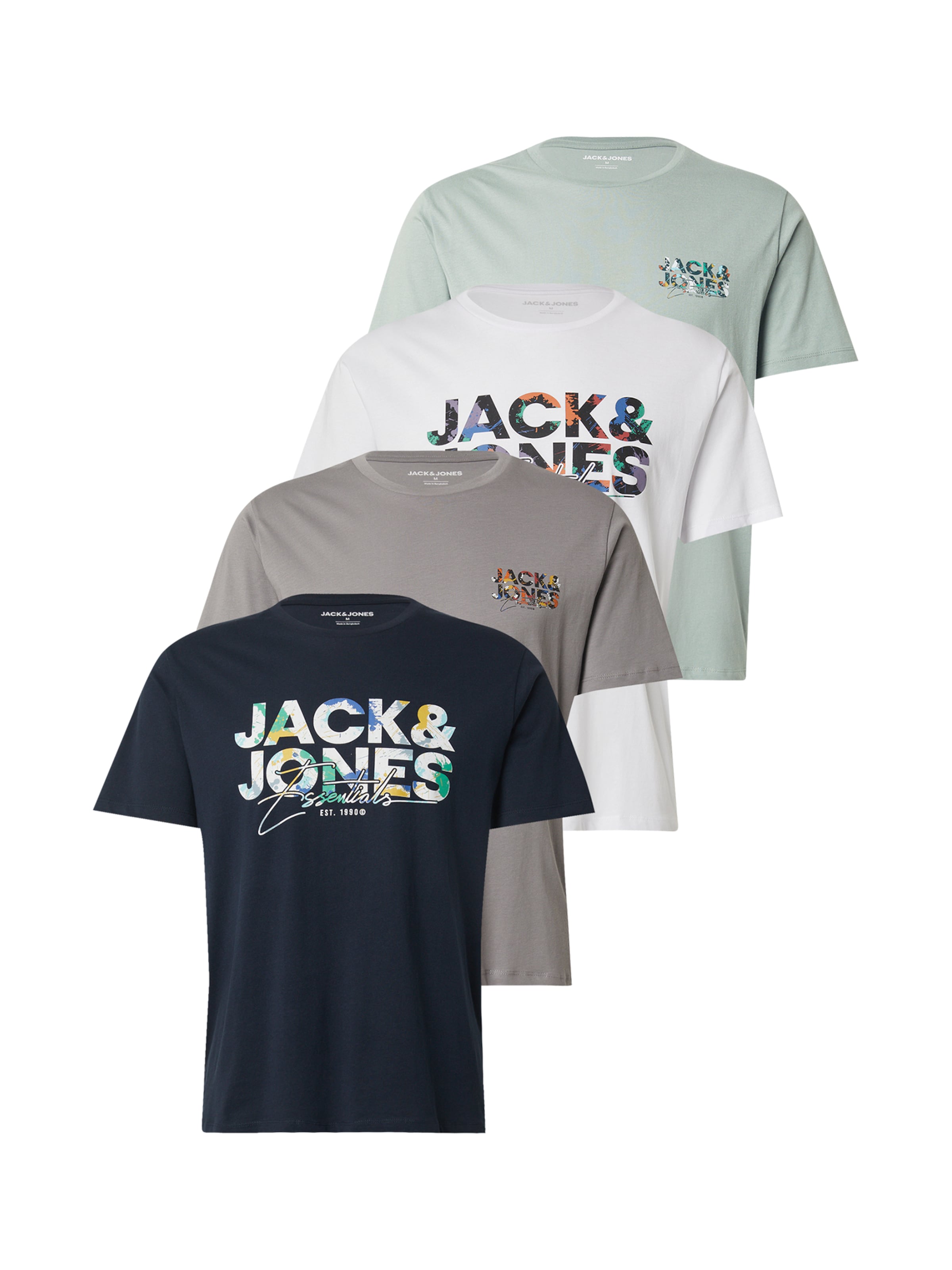 JACK & JONES Shirt 'JJGEPLAS' in Navy / Grey / Pastel green / White, Item view