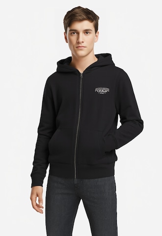 Jack & Jones Junior - Casaco em moletão 'JJMakoto' em preto: frente