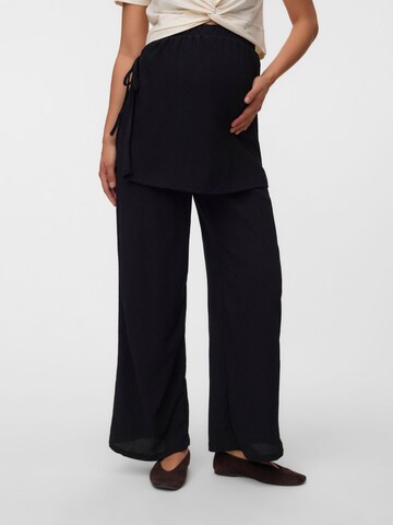 Wide leg Pantaloni di MAMALICIOUS in nero: frontale