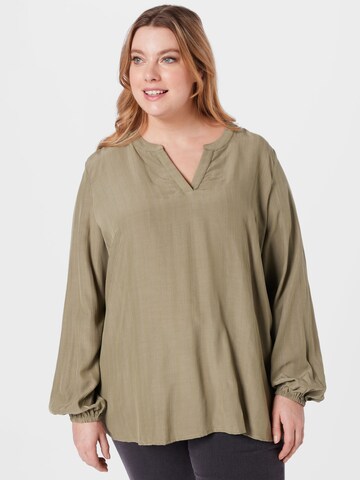 KAFFE CURVE Blouse 'Hella' in Beige: voorkant