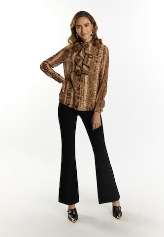 Camicia da donna di faina in marrone