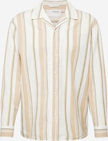 SELECTED HOMME Button Up Shirt in Beige: front