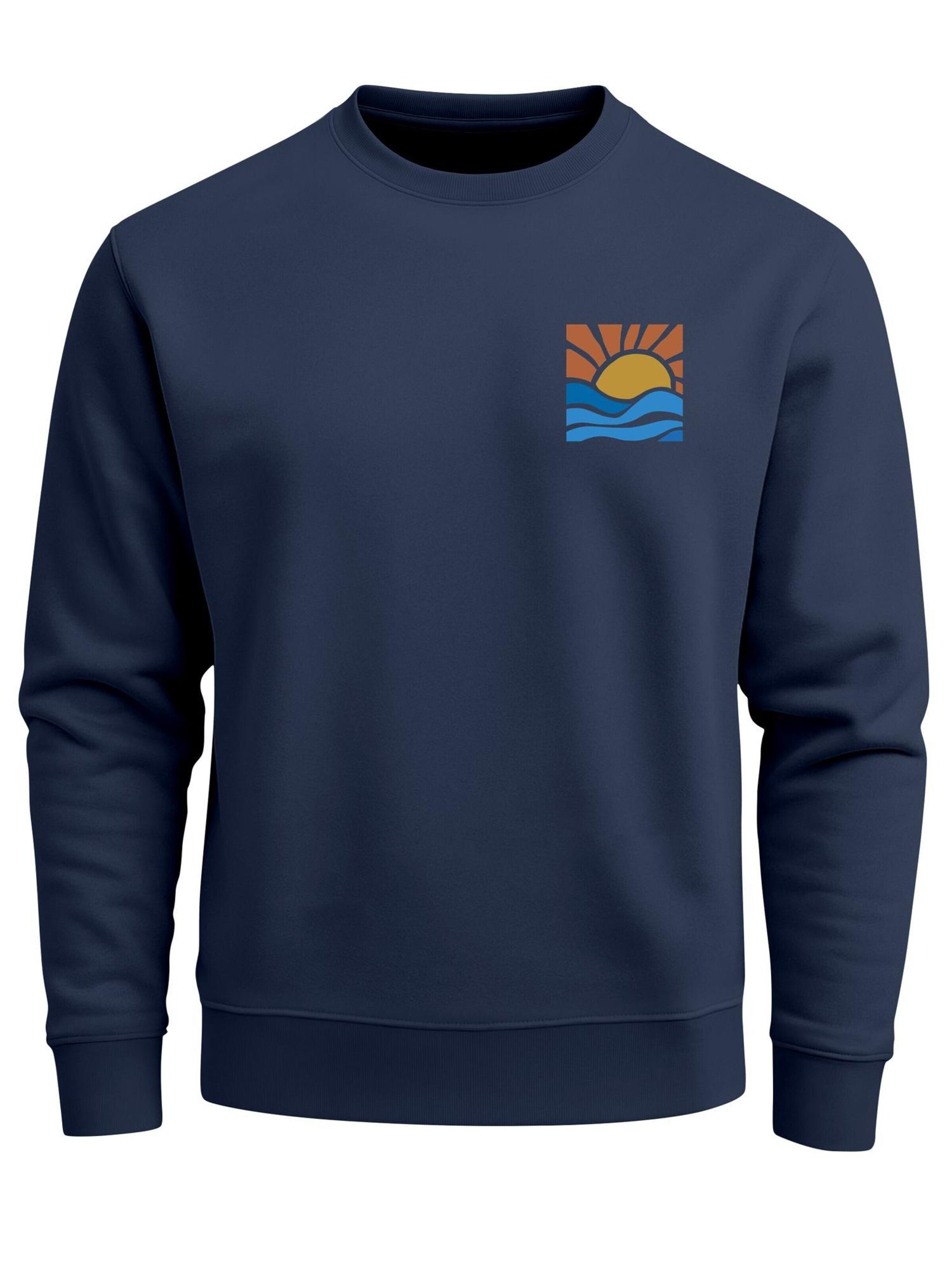 Neverless Sweatshirt 'Sun Wave Batch' in Blue: front