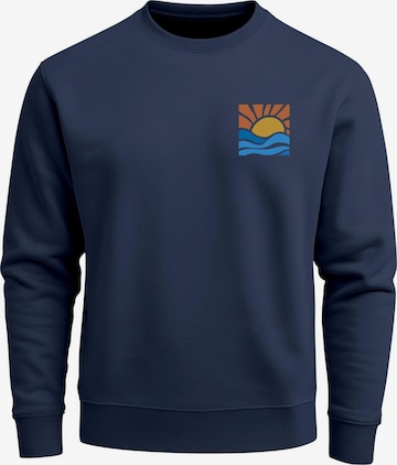 Neverless Sweatshirt 'Sun Wave Batch' in Blau: Vorderseite