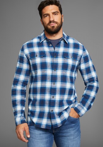Man's World Regular Fit Hemd in Blau: Vorderseite