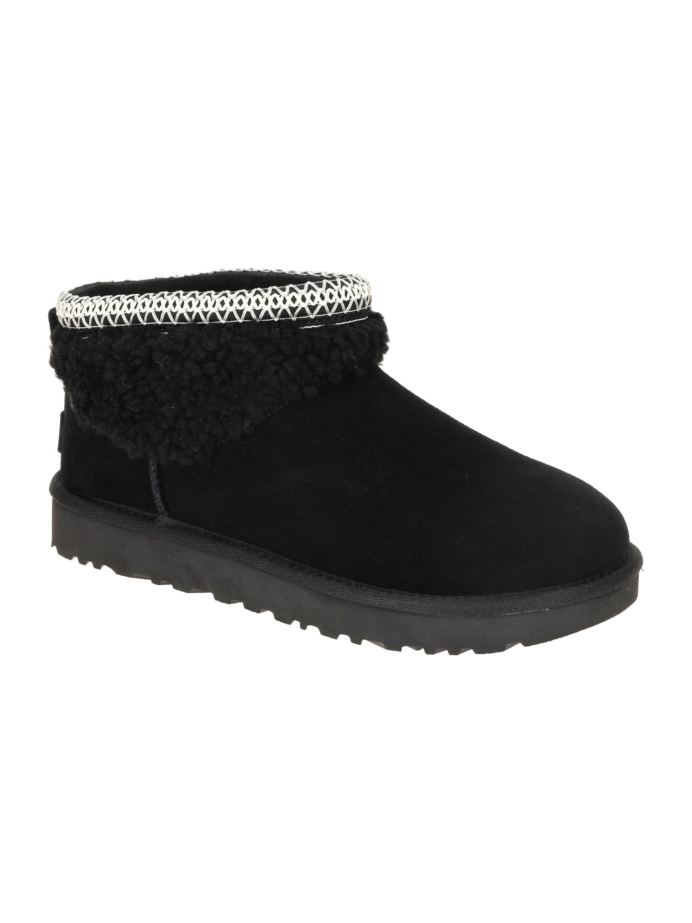 UGG Boots 'UGG Classic Ultra Mini Maxi Curly Stiefelette schwarz' in Black: front