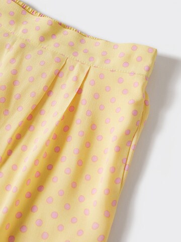 MANGO Wide leg Pleat-Front Pants 'AMELIA' in Yellow