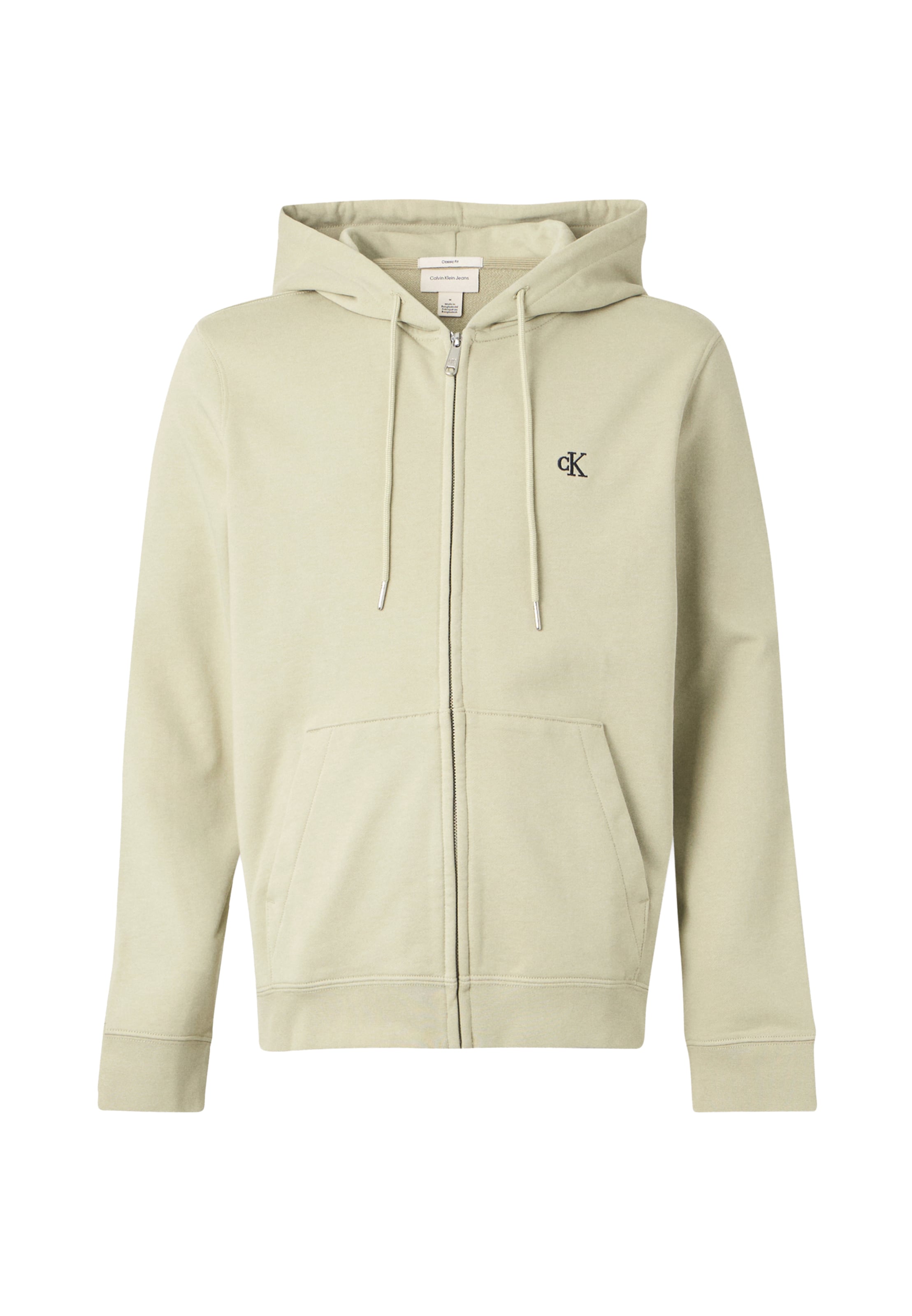 Calvin Klein Jeans Sweatjacke in Grün: Vorderseite