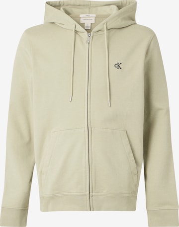Calvin Klein Jeans Sweatjacke in Grün: Vorderseite
