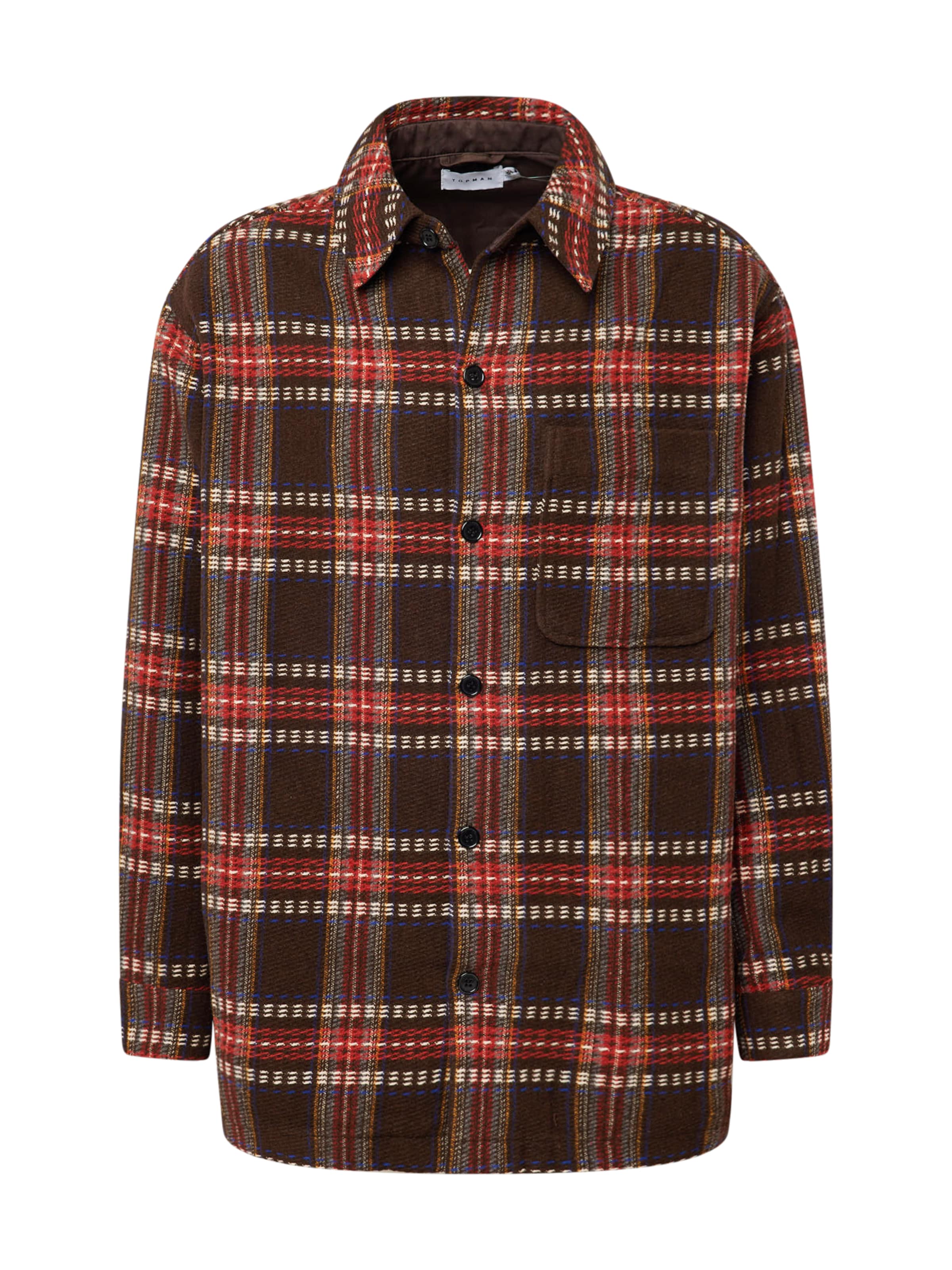 TOPMAN Regular fit Πουκάμισο σε καφέ: μπροστά