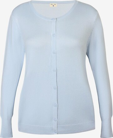 ze-ze Gebreid vest 'Norma 106' in Blauw: voorkant