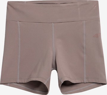 Skinny Pantalon de sport 4F en marron : devant