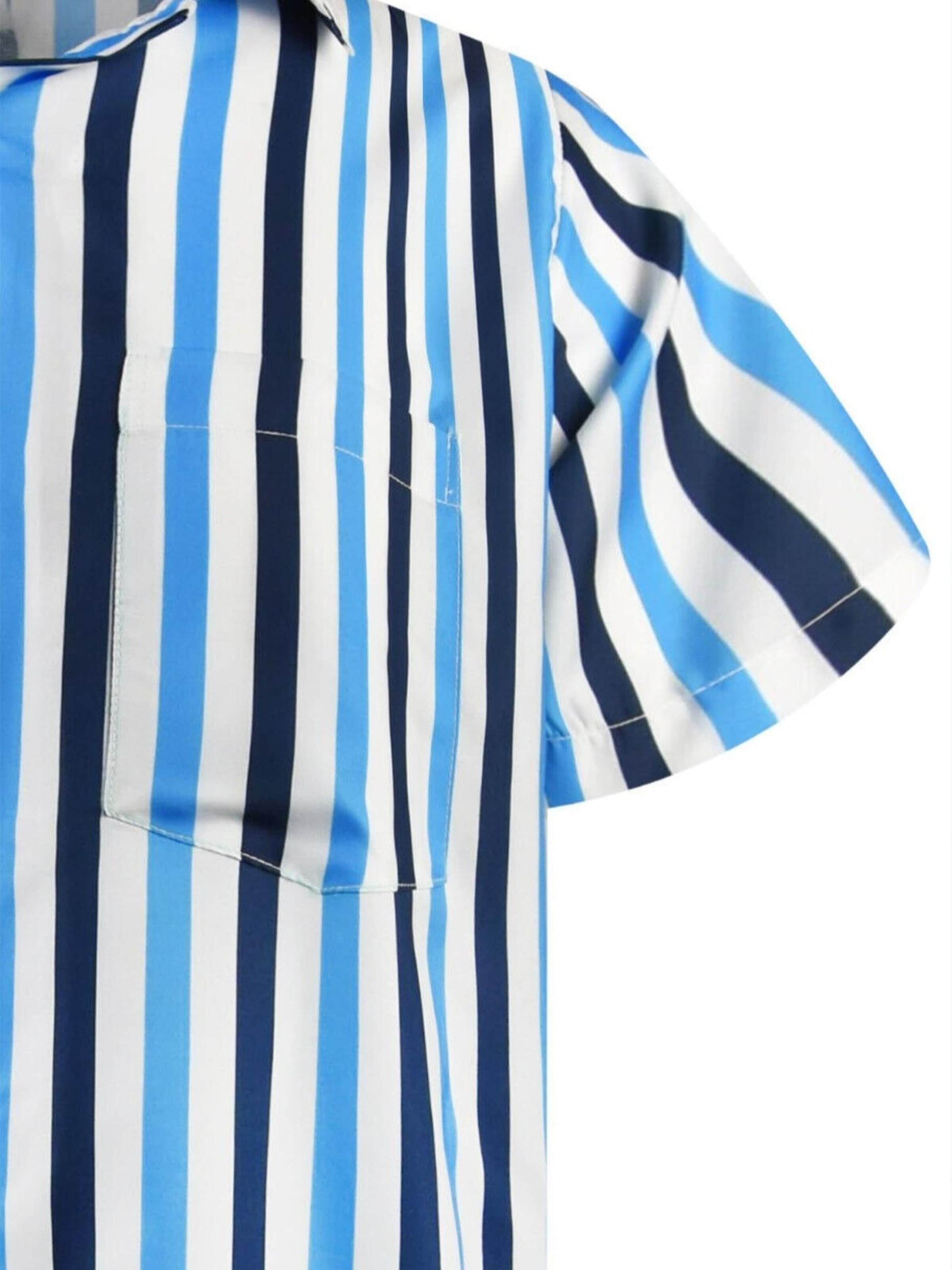 King Kameha Shirt 'Stripes' in Blauw