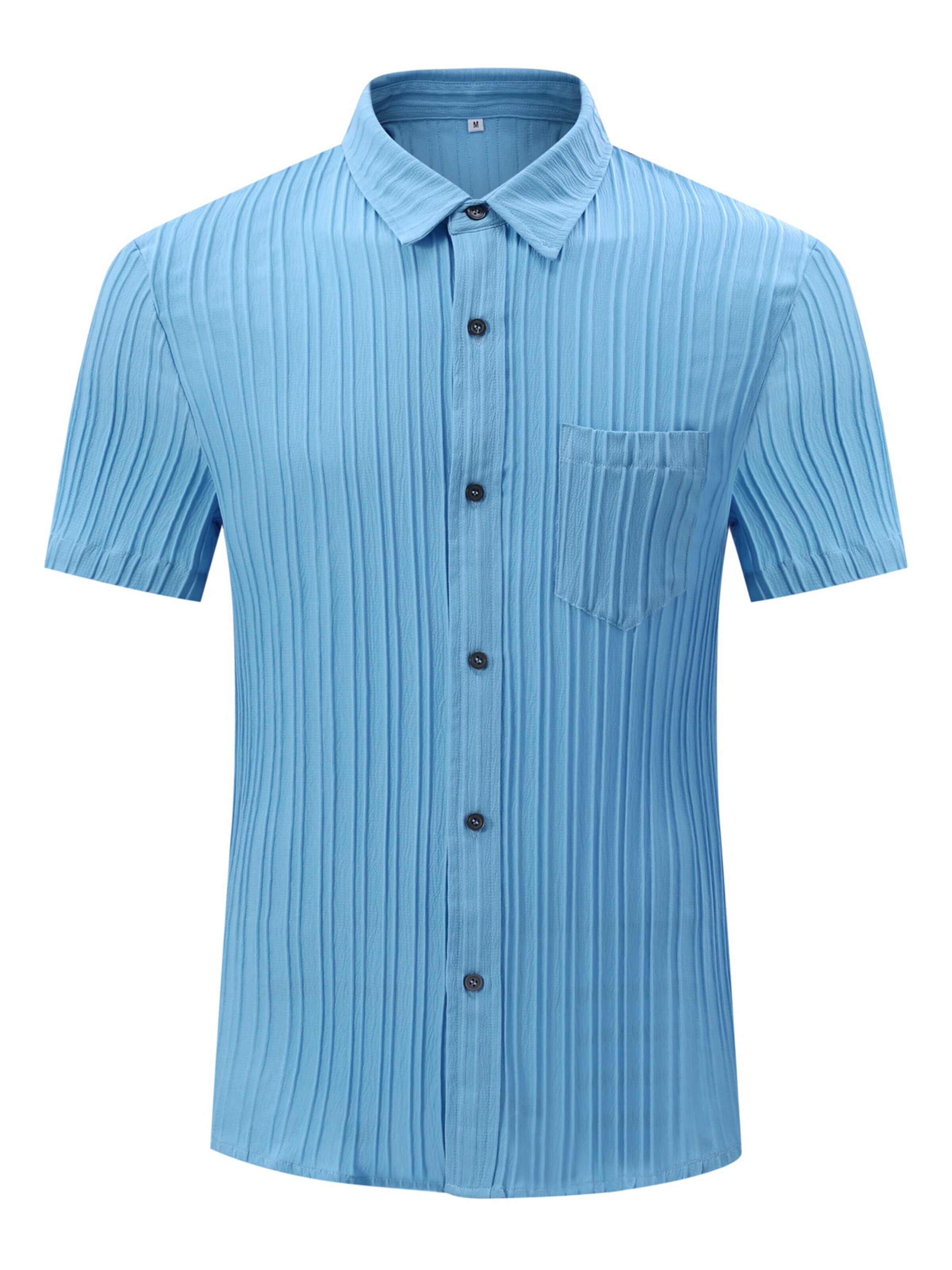 ALLTHEMEN Button Up Shirt 'Schwung' in Blue: front