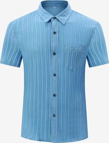 ALLTHEMEN Button Up Shirt 'Schwung' in Blue: front
