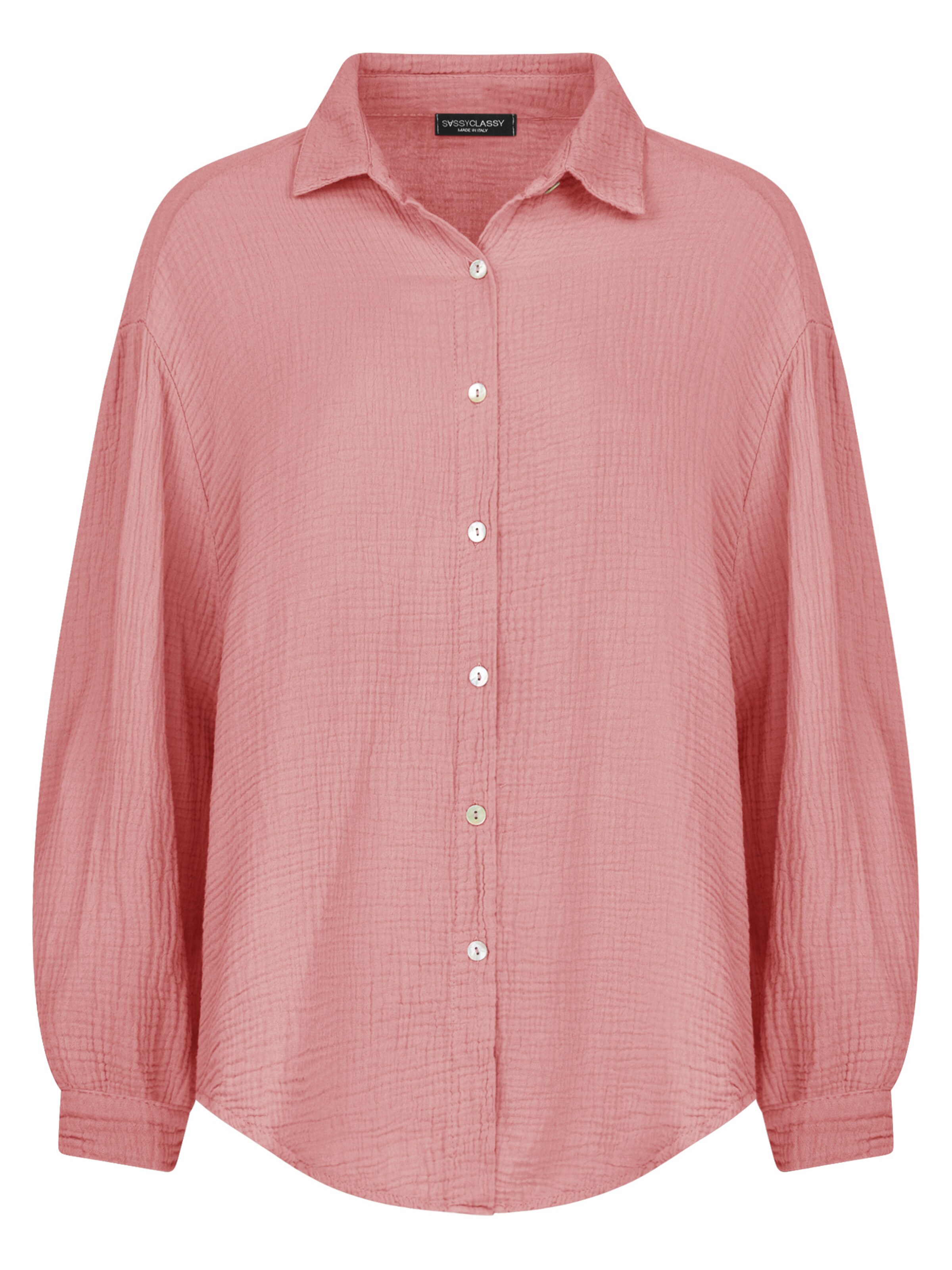 SASSYCLASSY Bluse 'kürzere Variante' in Pink: Vorderseite