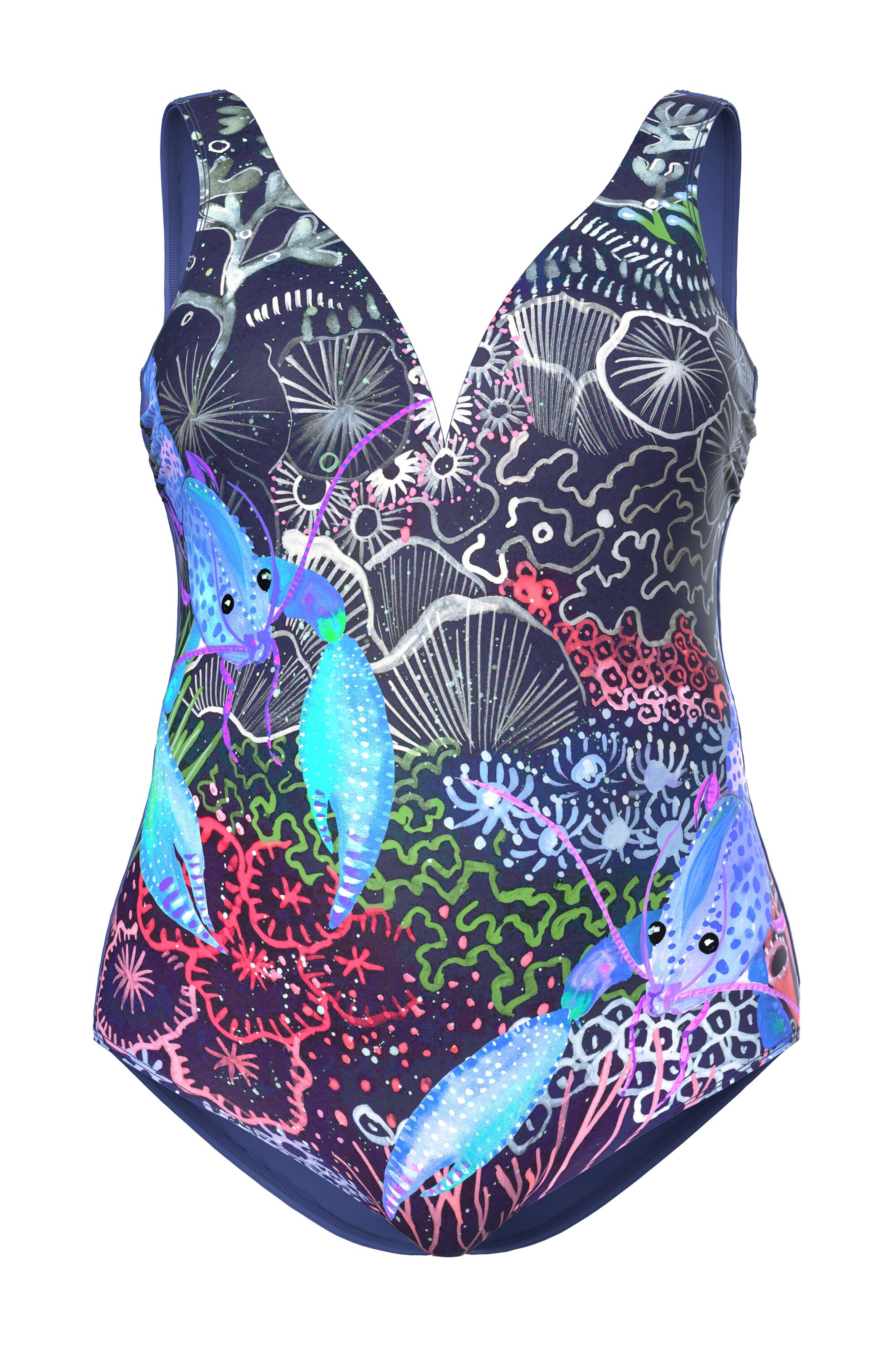 Ulla Popken Swimsuit in Blue: front