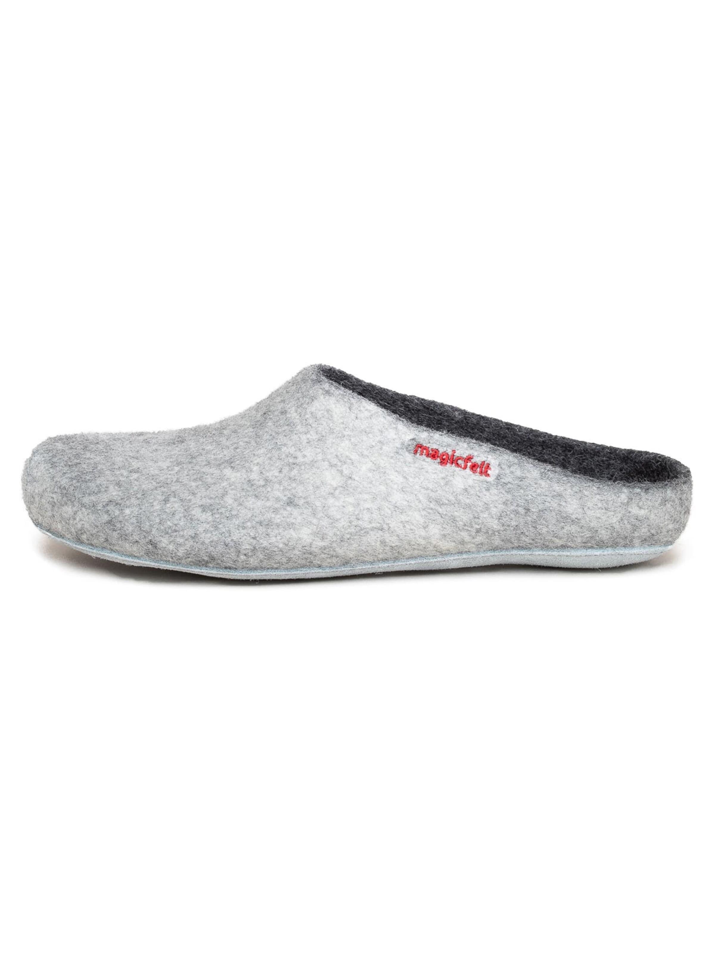 MagicFelt Slippers 'Filz' in Grey: front