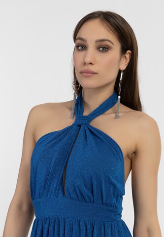 faina Evening Dress in Blue