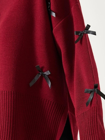 Pullover extra large di Bianco Lucci in rosso