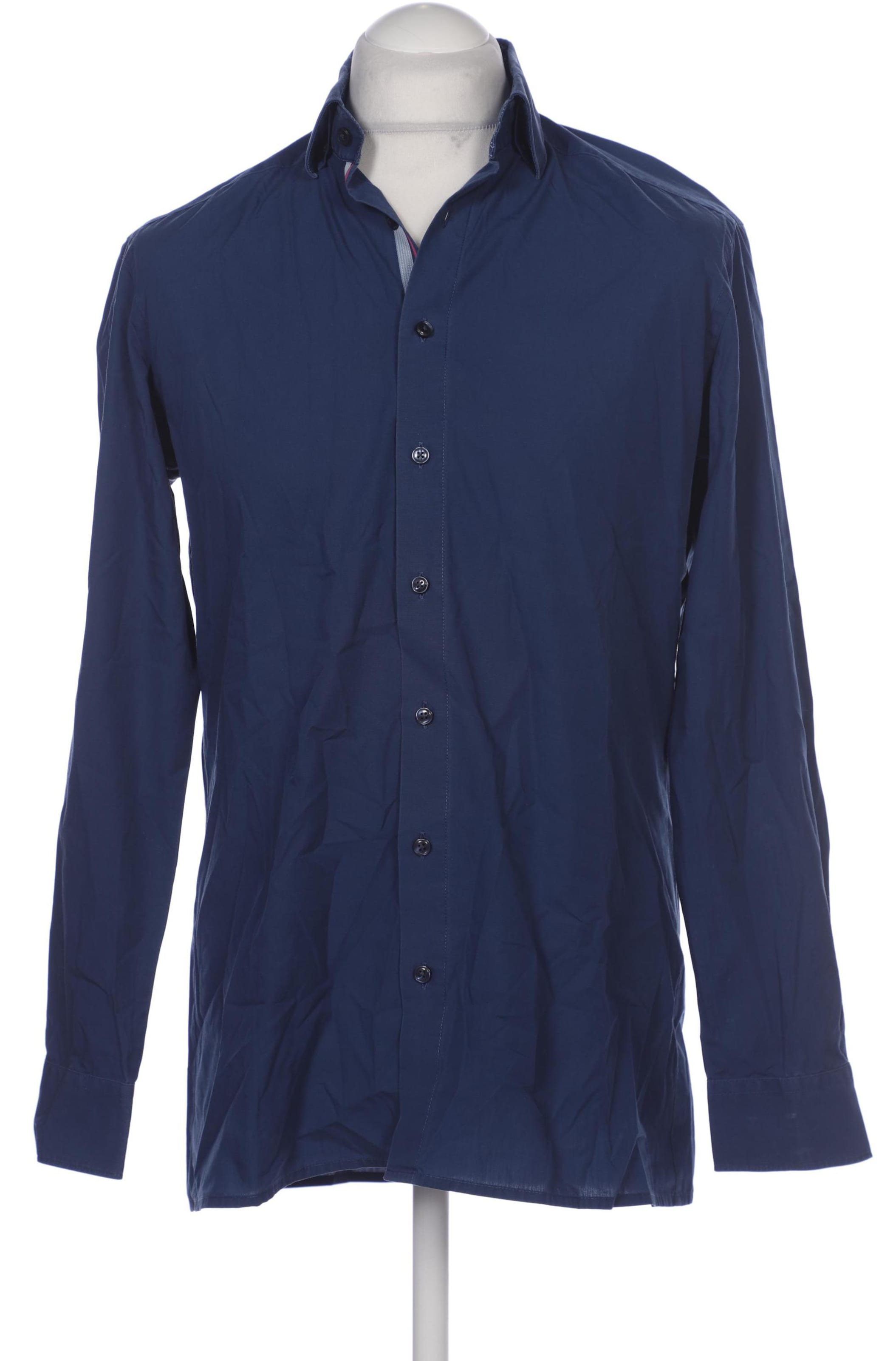 OLYMP Button Up Shirt in M in Blue: front