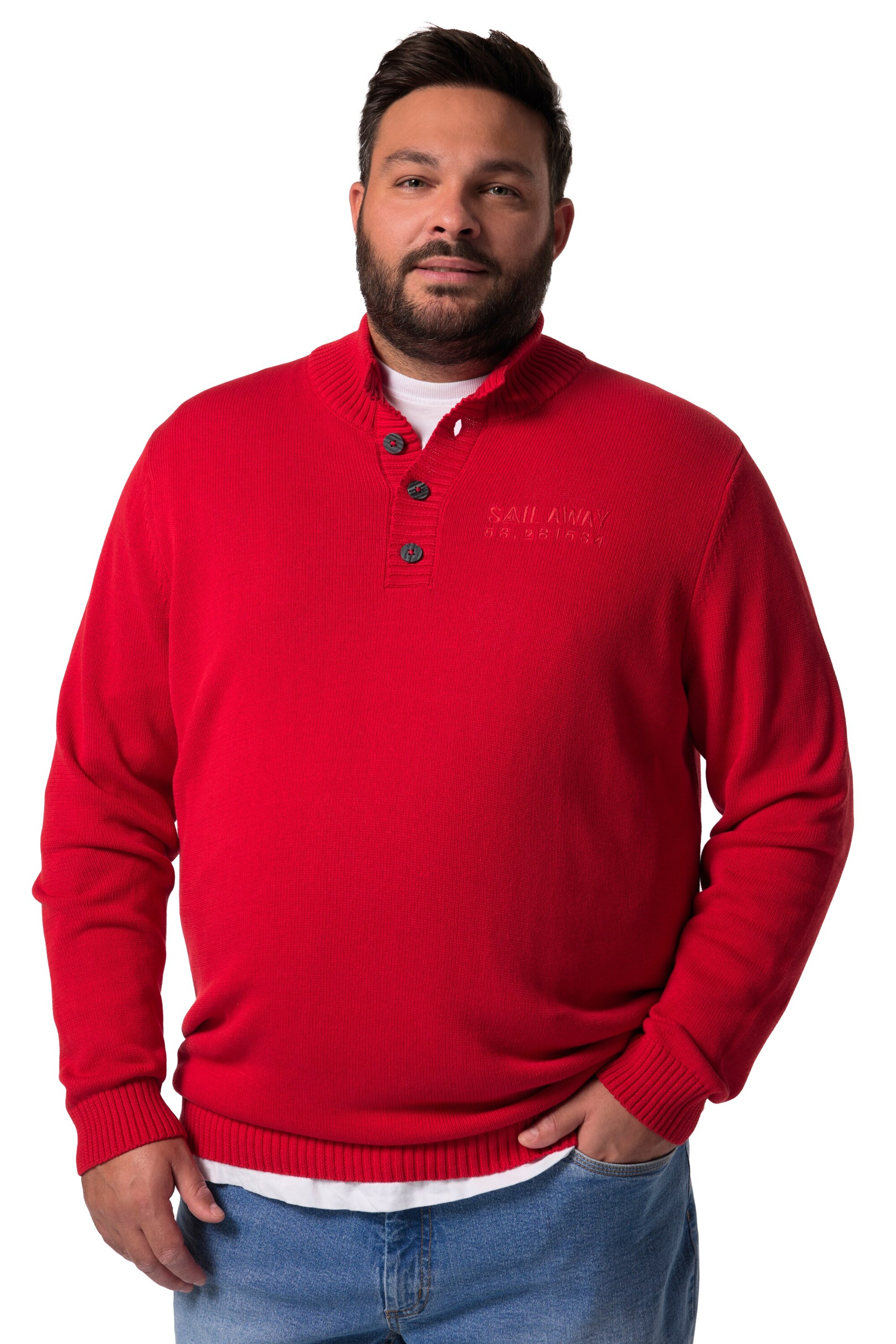 Men Plus Sweater in Red: front